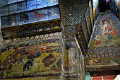 Paintings on the wall of the outer cloister of the Mahamuni Paya, Mandalay, Myanmar 